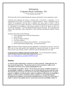 Corporate Stock - Kit - National Paralegal College