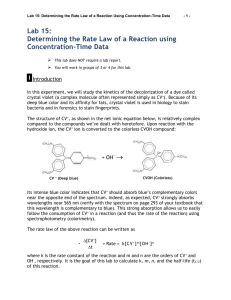 Lab 15: Rate Law of a Reaction using Concentration - Tri