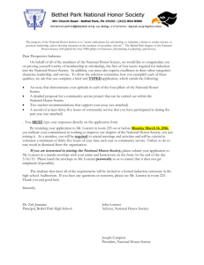 Scholarship Application - Bethel Park School District