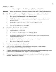 English 123 discussion questions the tempest