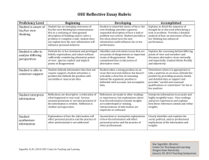 Reflective Essay Rubric - Oregon State University