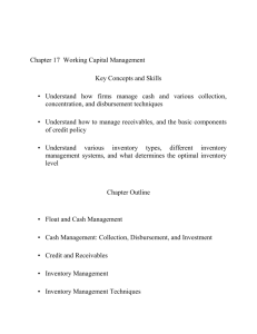 Chapter 17 Working Capital Management Key Concepts and Skills