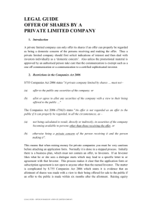 legal guide-offer of shares by a private limited company