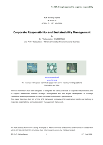 4CR Working Papers - Strategic CSR Corporate Responsibility