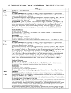 Lesson Plans 11-12 Sem 1 week 6 AP Eng