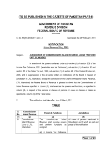 government of pakistan - Federal Board of Revenue