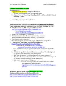 ENGL 105, Fall, 2012, Dr. Harnett Week 2 Class Notes, page 1