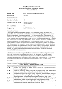 City Culture and Hong Kong Urbanscape