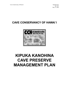 Kipuka Kanohina Cave Management Plan