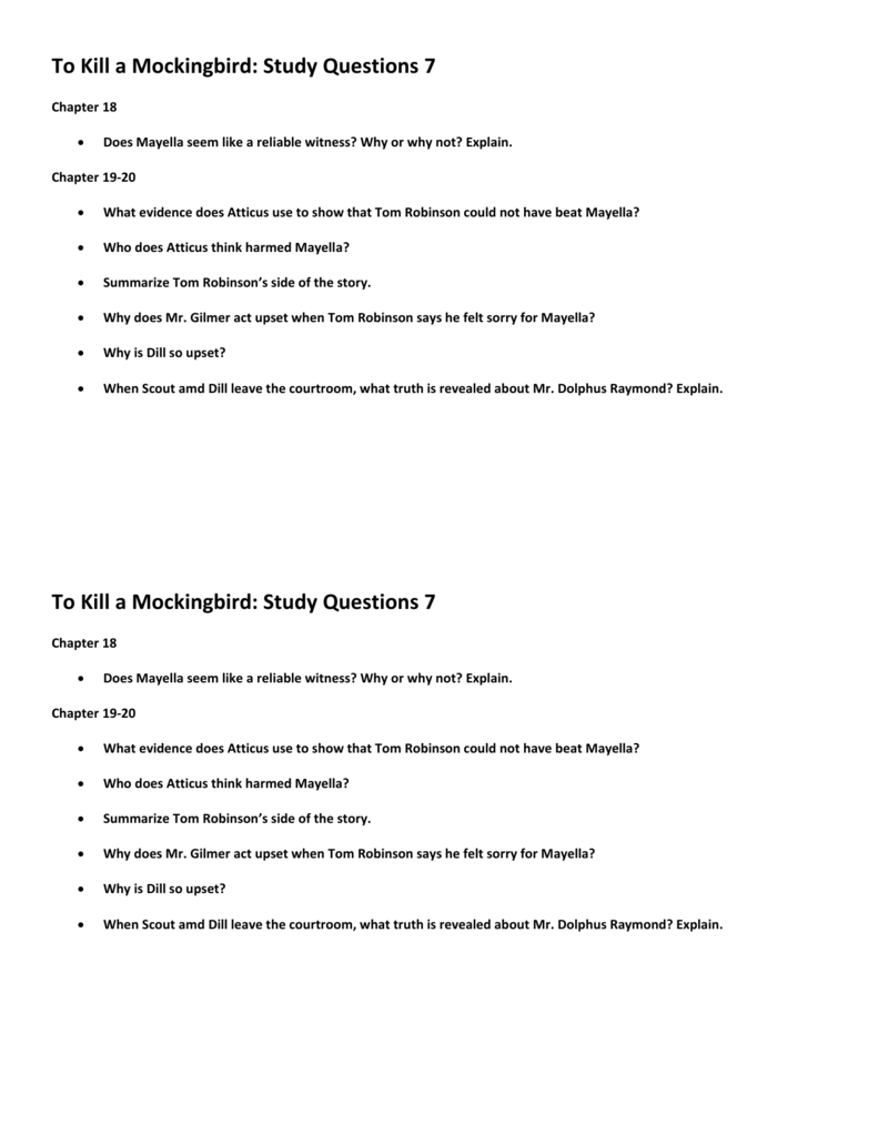 Tkam Trial Evidence Chart