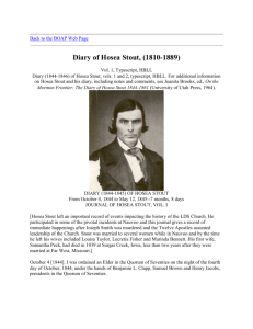 Diary of Hosea Stout (1810
