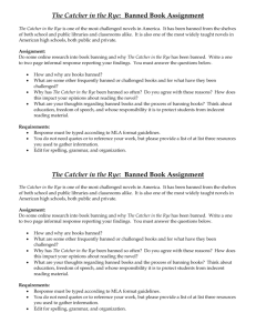 The Catcher in the Rye: Banned Book Assignment