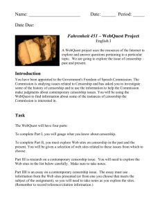 Fahrenheit 451 – WebQuest Project