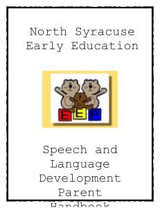 Parent Handbook for Speech and Language Development