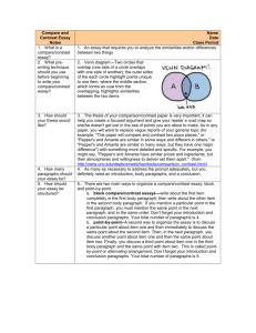 Compare and Contrast Essay Notes