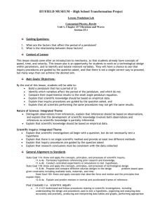 Unit 4 Ch. 25 - Pendulum Activity