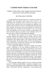 William Z. Foster: Communism versus Fascism