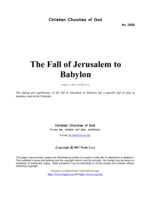 The Fall of Jerusalem to Babylon (No. 250B)