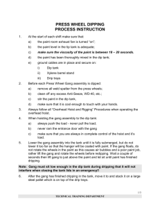 PRESS WHEEL DIPPING - PROCESS INSTRUCTIONS PRESS