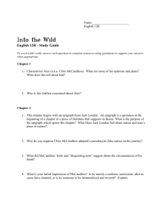 Into the Wild Study Guide