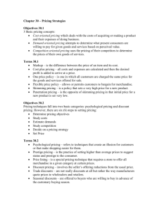 Chapter 30 – Pricing Strategies