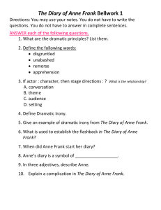 The Diary of Anne Frank Bellwork 1 Directions: You may use your