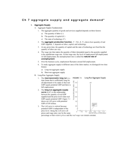 Ch 7 aggregate supply and aggregate demand* I. Aggregate Supply