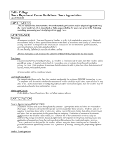 Collin College Dance Department Course Guidelines: Dance