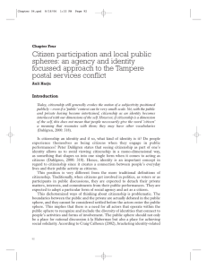 Citizen Pariticipation and local public spheres