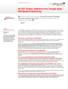 At UST Global, Salesforce for Google Apps Will