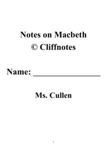 Notes on Macbeth © Cliffnotes