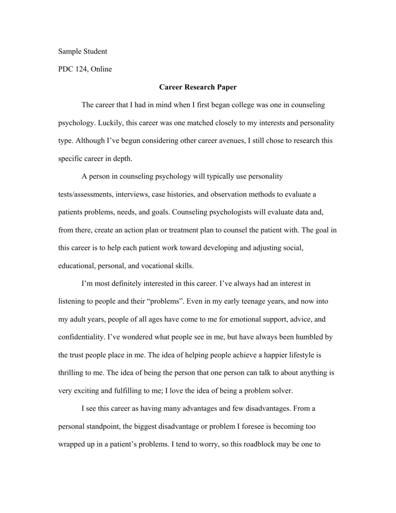 Реферат: Psychology Career Report Essay Research Paper CAREER