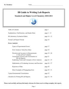 IB Guide to Writing Lab Reports