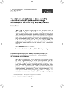 The international resilience of Italian industrial districts/clusters (ID/C