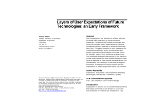 Layers of User Expectations of Future Technologies: an Early