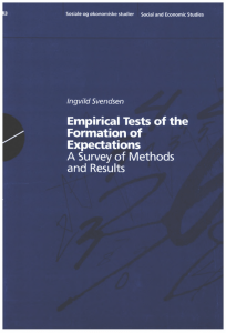 Empirical tests of the formation of expectations A survey of methods