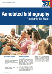 Annotated bibliography - Edith Cowan University