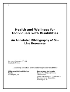 Annotated Bibliography for Health and Wellness for People with