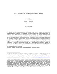 M&A Advisory Fees and Analyst Conflicts of Interest