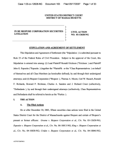 4 Stipulation And Agreement Of Settlement 05/17/2007