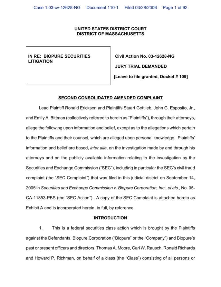 Final Transcript Securities Class Action Clearinghouse