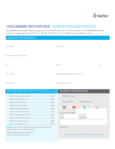 2016 BARBRI SECOND BAR | ADDING MASSACHUSETTS