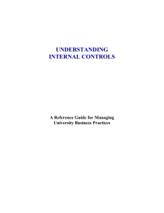 Understanding Internal Controls - Business and Financial Services