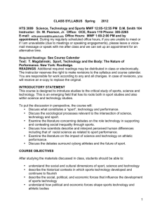 1 CLASS SYLLABUS Spring 2012 HTS 3089 Science, Technology