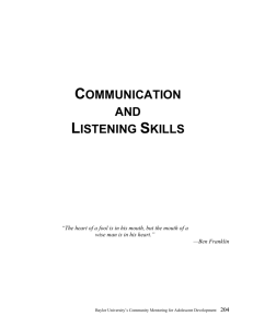 communication and listening skills