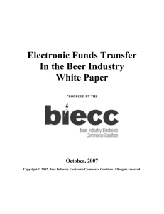 Electronic Funds Transfer In the Beer Industry White Paper