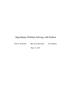Algorithmic Problem Solving with Python