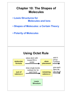 Chapter 10: The Shapes of Molecules Using Octet Rule