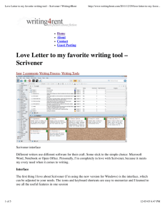 Love Letter to my favorite writing tool – Scrivener