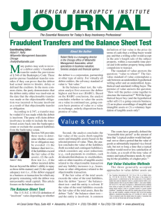 Fraudulent Transfers and the Balance Sheet Test